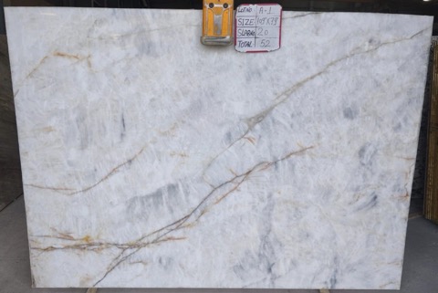 Polished slab showing natural stone veining