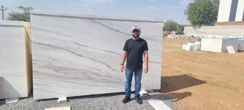 Quality walk-through at stone and mineral yard